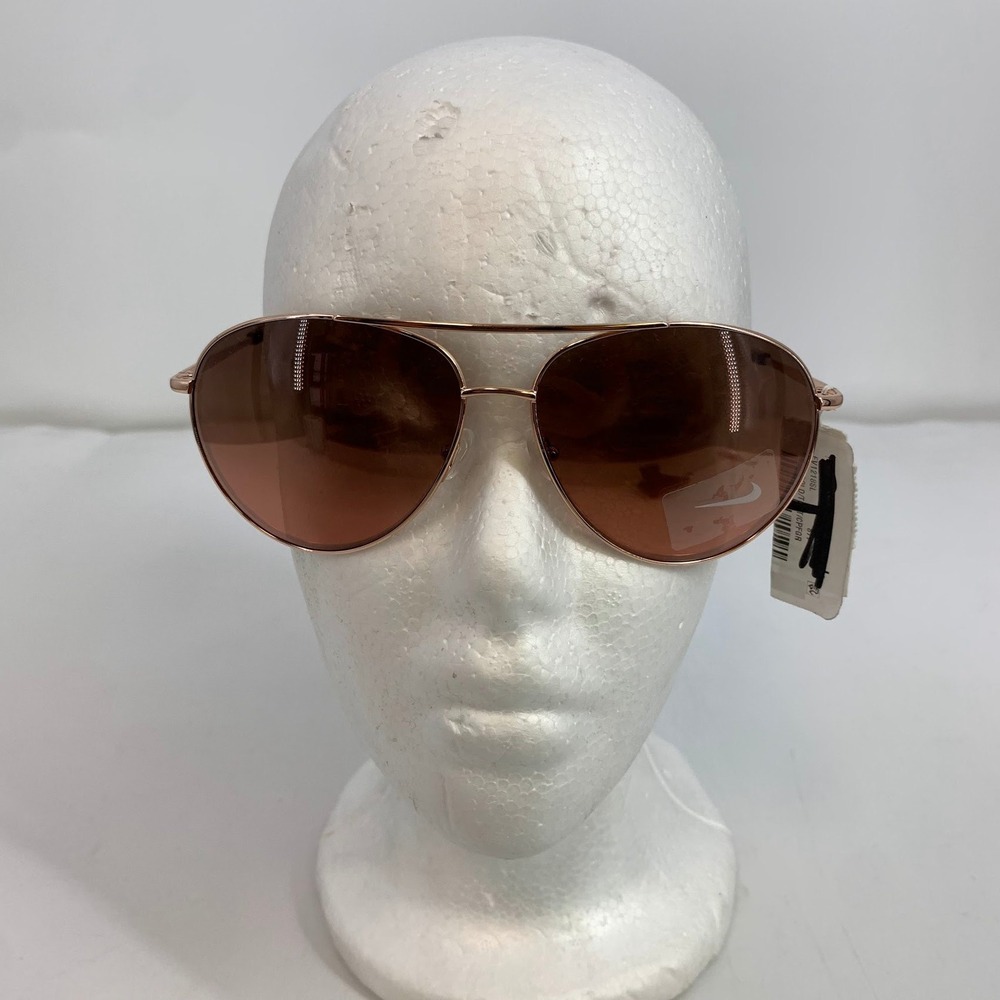 Nike Chance Rose Gold Aviator Sunglasses MEV1218 605‎ Gradient Lens Women's